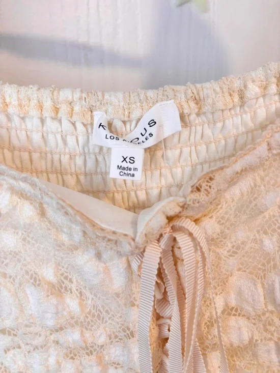 Boho Lace Mini Dress in Cream - Picture 2 of 3